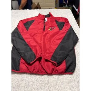 Arizona Cardinals NFL Mens Medium 1/4 Zip Windbreaker Jacket Red Black NWOT